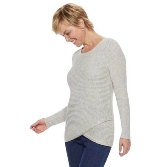 Croft & Barrow Tulip Grey Sweater Tunic XL - Picture 4 of 5